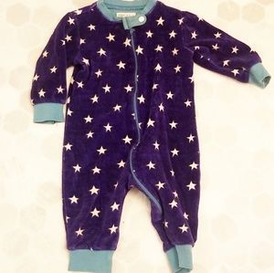 Hatley 6-12mth purple velour star pajama